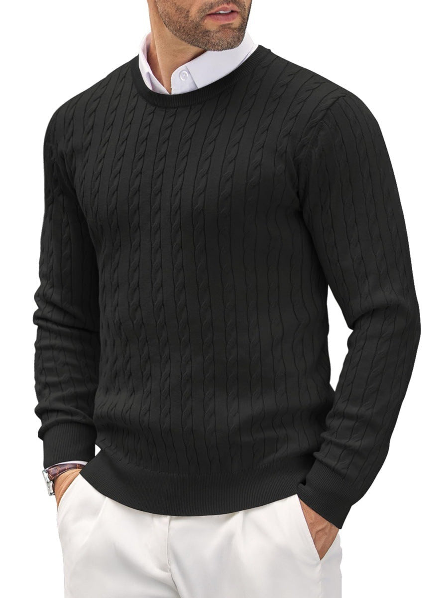Slim Fit Feinstrickpullover für Herren mit Rundhals