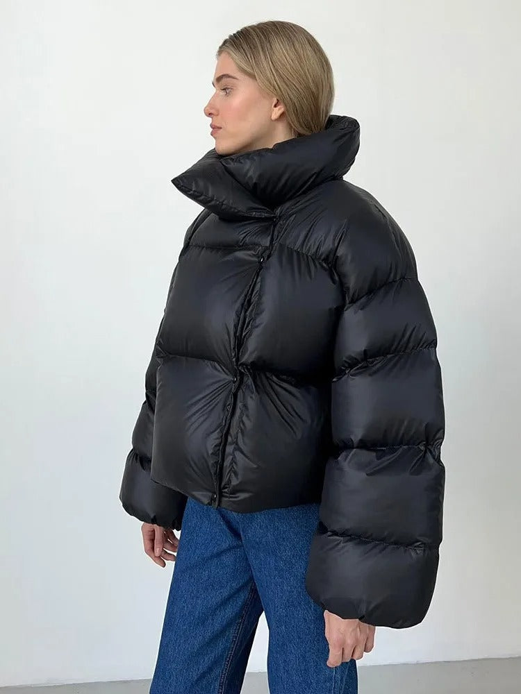 Krohn-e | Damenjacke mit Kapuze Warme Daunenjacke Im Kurzen Modell