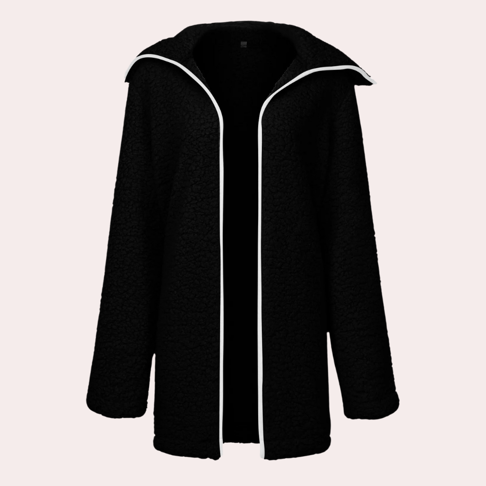 Damen Kapuzenjacke aus weichem Plüsch von Fudus