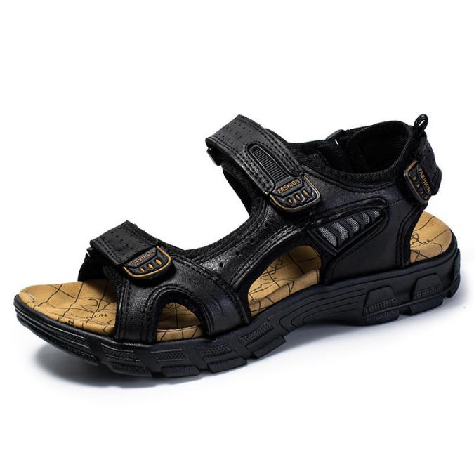 Herrensandalen aus Leder mit verstellbarem Riemen