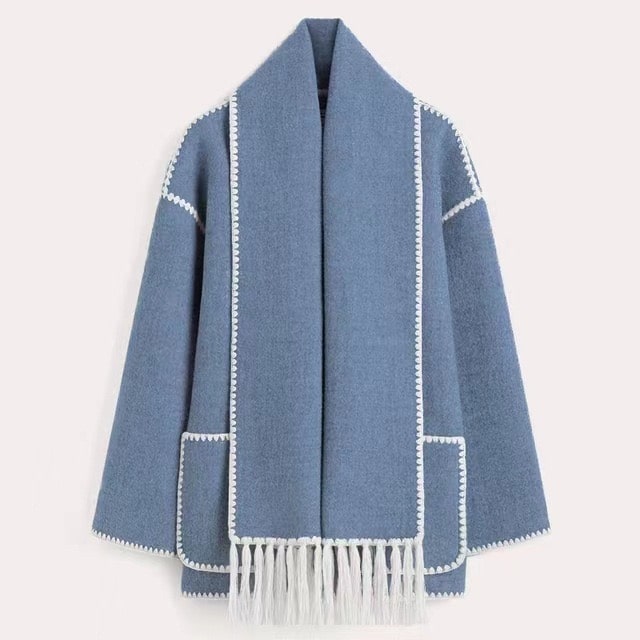 Krohn-e | Wollmantel für Damen Grau Elegant und Stilvoll