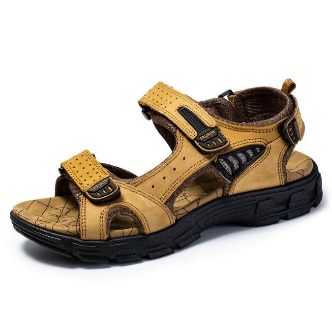 Herrensandalen aus Leder mit verstellbarem Riemen