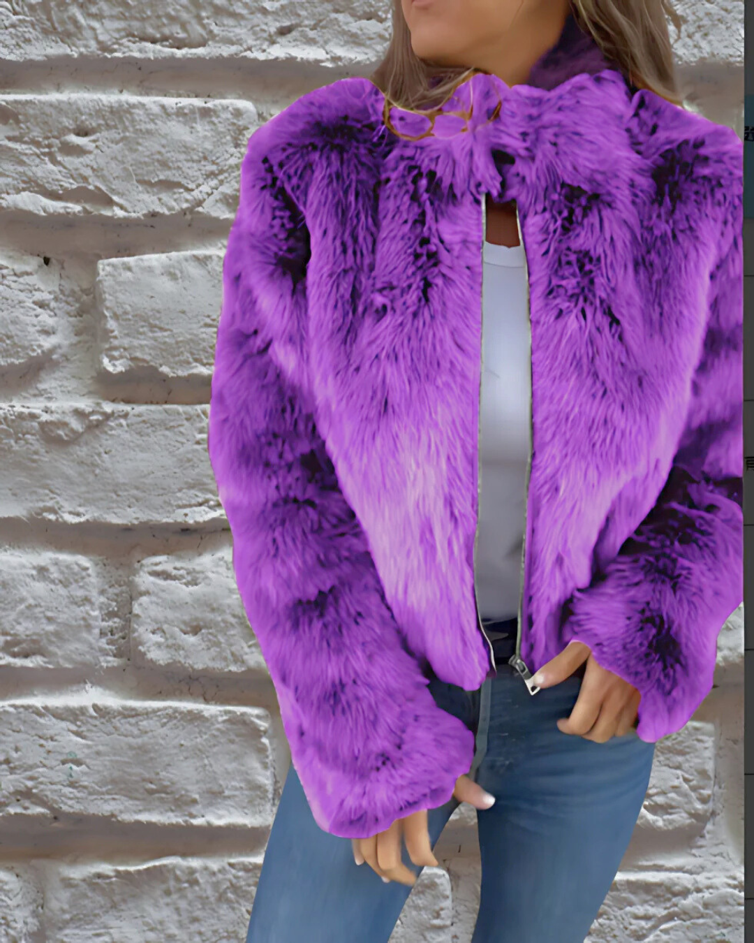 Krohn-e | Damen Samtjacke Weicher Plüschstoff