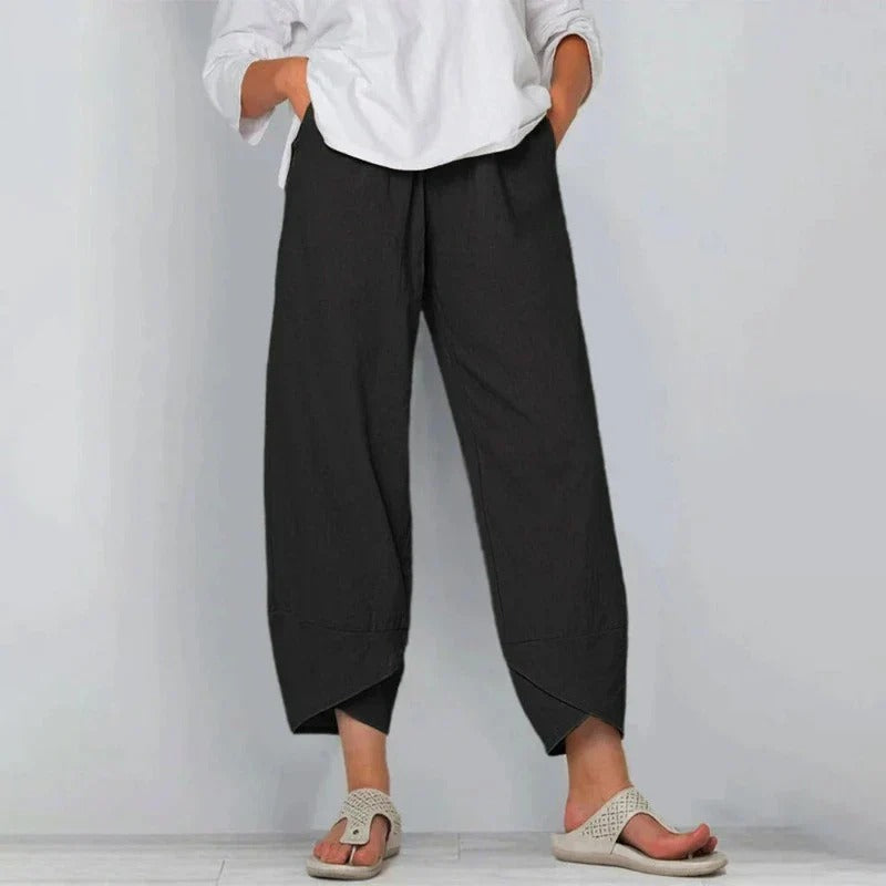 KROHN-E Damen Sommerhose Leichtgewebe Relaxed Fit Atmungsaktiv