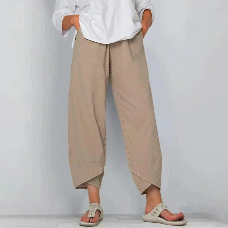 KROHN-E Damen Sommerhose Leichtgewebe Relaxed Fit Atmungsaktiv