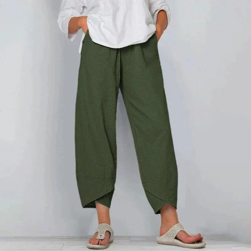 KROHN-E Damen Sommerhose Leichtgewebe Relaxed Fit Atmungsaktiv