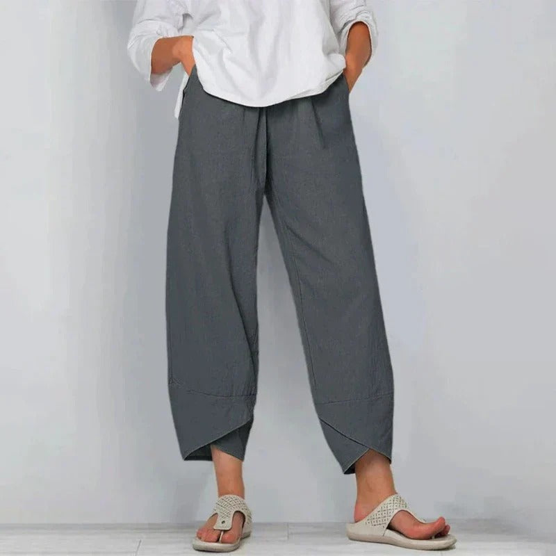 KROHN-E Damen Sommerhose Leichtgewebe Relaxed Fit Atmungsaktiv