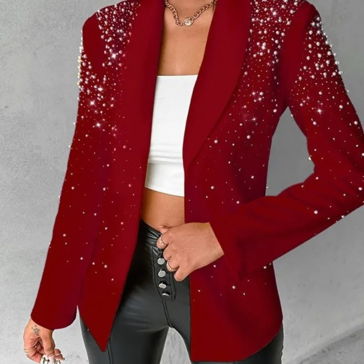 Damen Blazer von Meret, schmal geschnitten mit Perlen