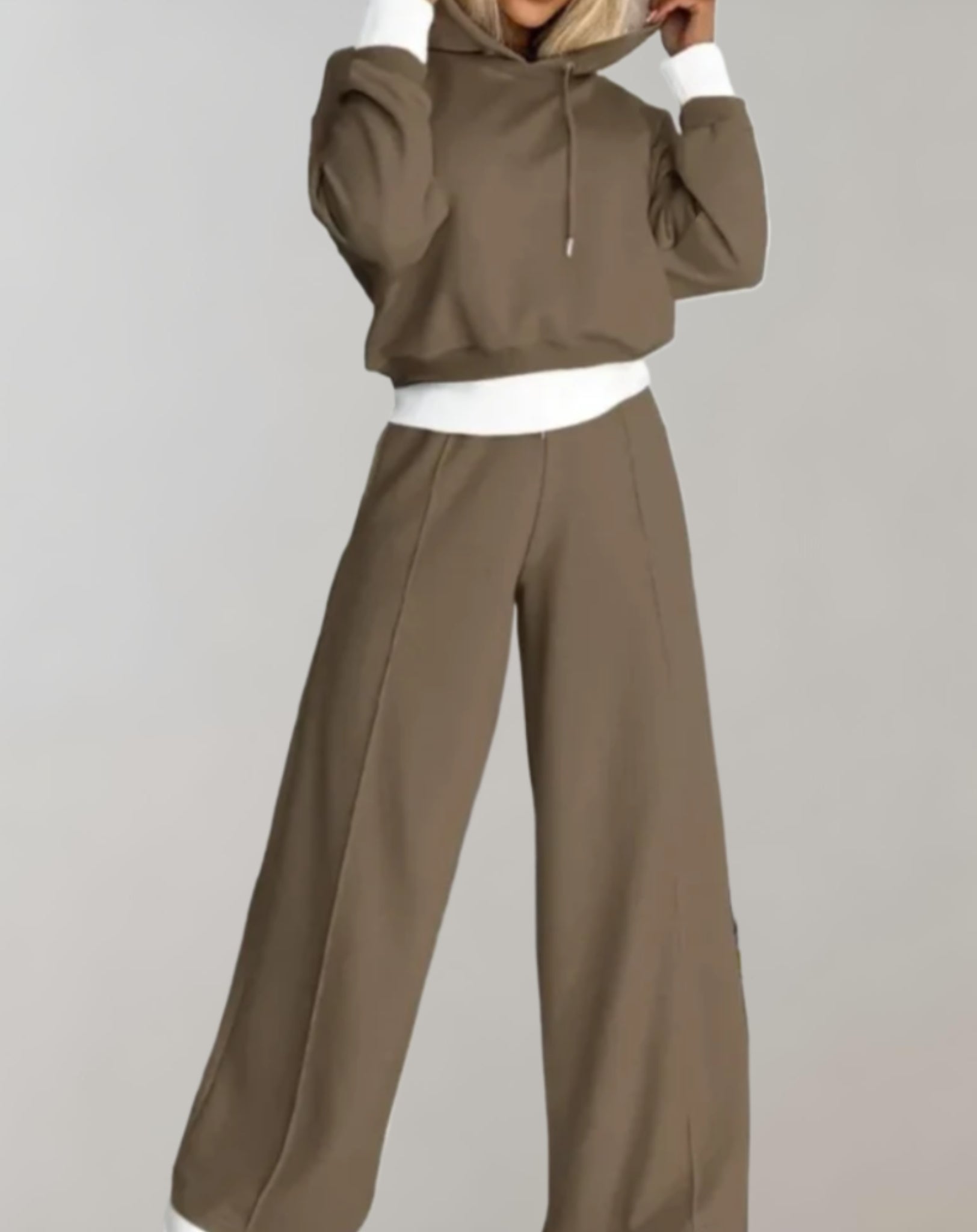 Krohn-e | Damen Loungewear Satz mit Kapuze und Weiter Hose