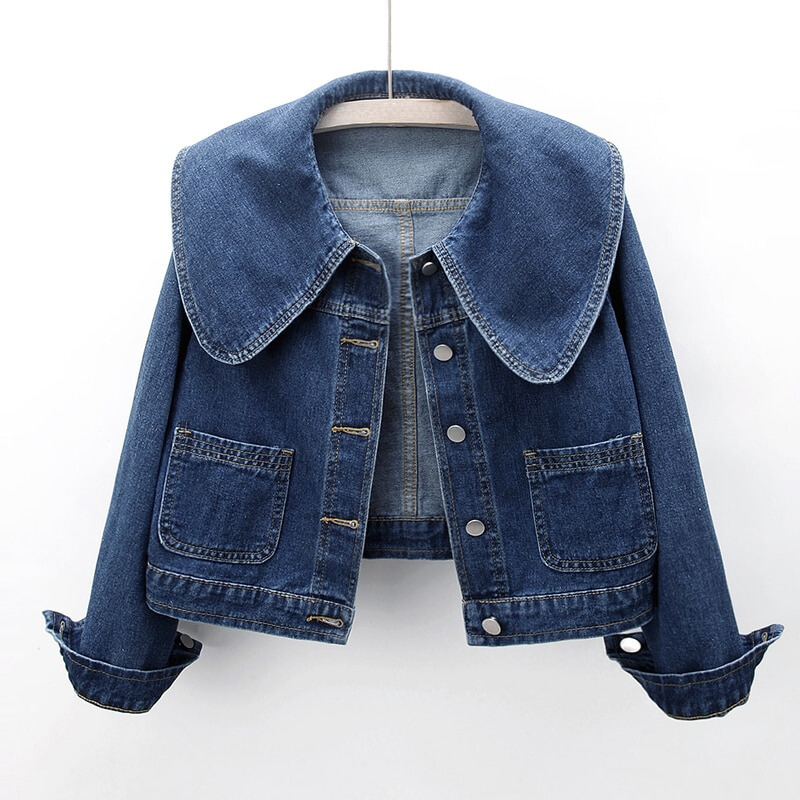 Krohn-e | Koreanische Kurze Denim Jacken für Frauen