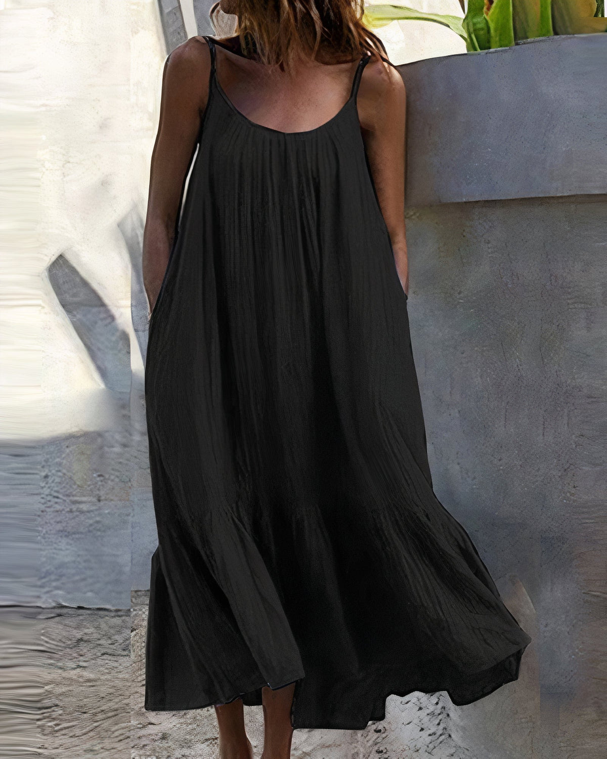 Einfaches ärmelloses Midikleid Jamaya
