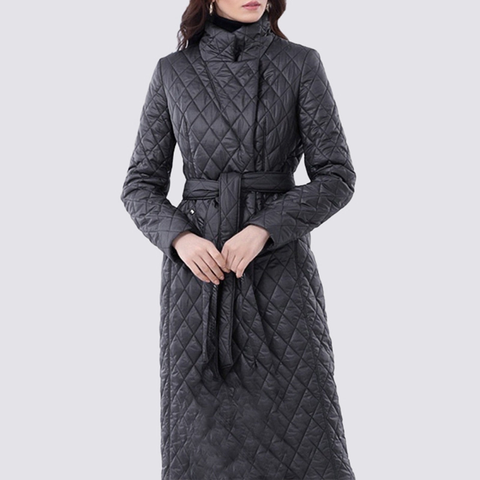 Wilja Damen Lang Daunenmantel Baumwolle Winterjacke