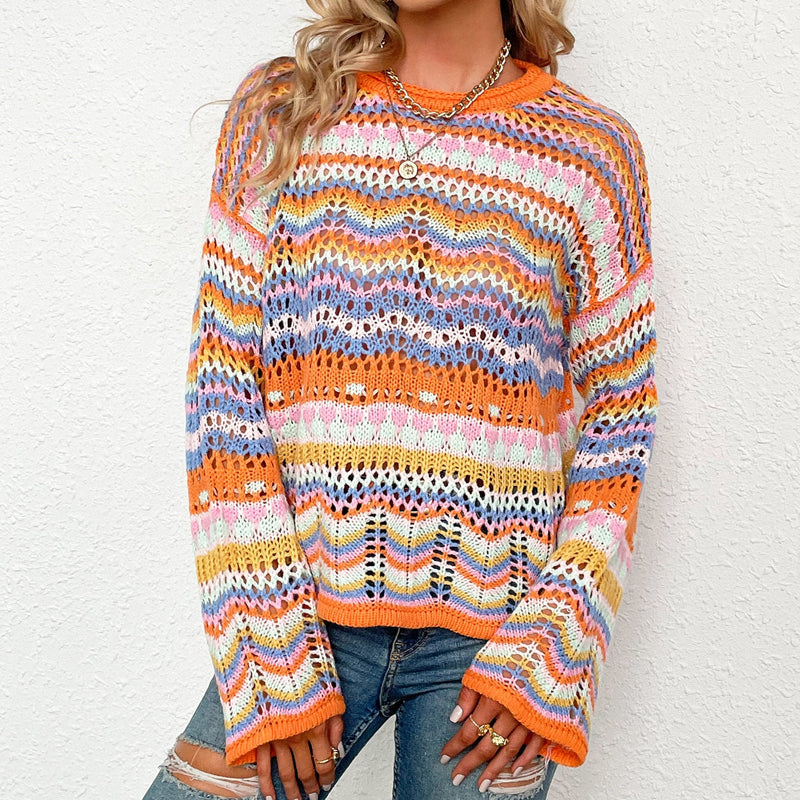 Krohn-e | Bunte Strickjacke mit Muster Acryl Trendy und Bequem
