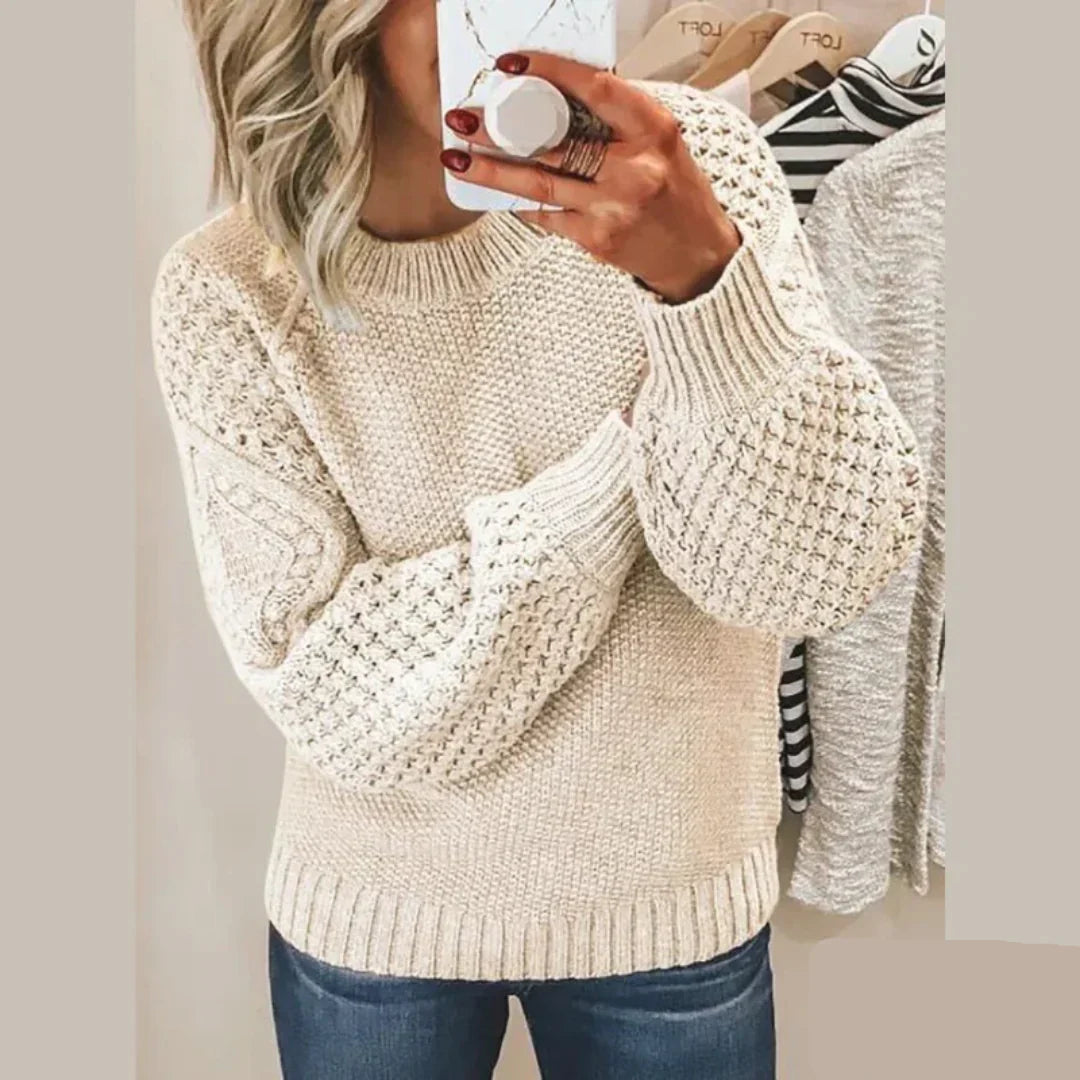 Krohn-e | Klassischer Rundhals Langarm Strickpullover