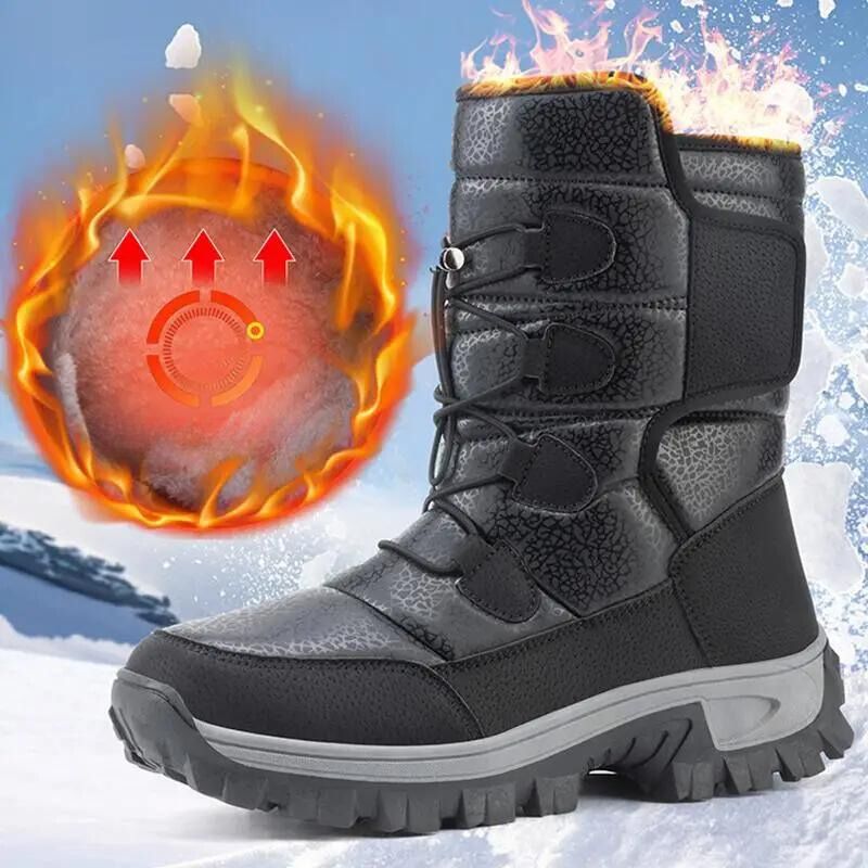 Herren-Winterstiefel aus weichem Plüsch - Modell Joss