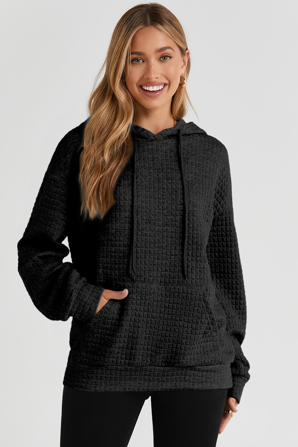 Cooler Waffle-Strick-Kapuzenpullover von Fudus