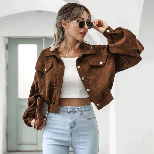 Krohn-e | Kurzjacke Aus Gestreiftem Cord