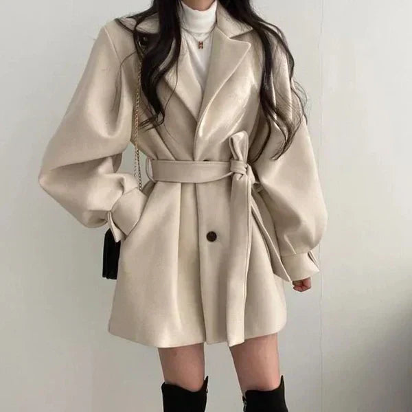 Krohn-e | Kurzer Mantel mit Gürtel