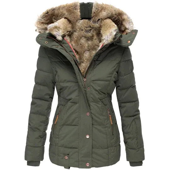 Krohn-e | Wintermantel mit Abnehmbarem Pelzkragen Warm und Modisch