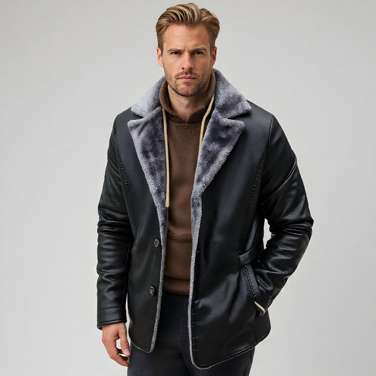 Klassische Herren Lederjacke