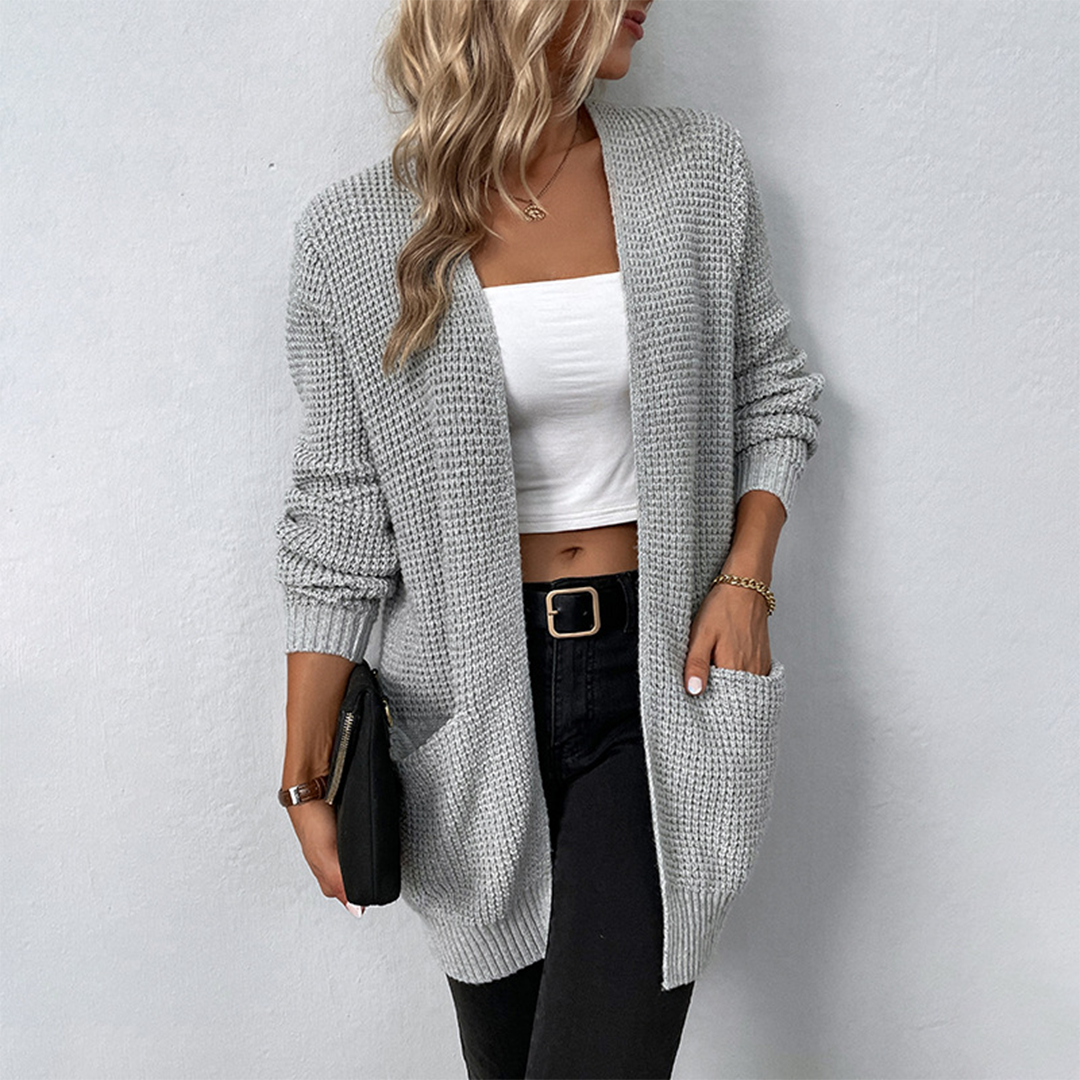 Krohn-e | Damen Strickjacke mit Taschen – Maelis
