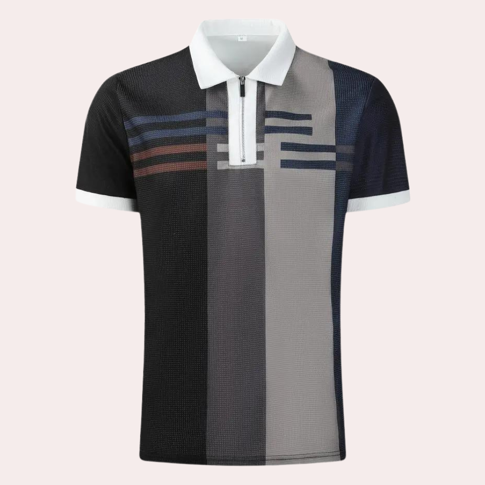 Sportlich-elegantes Herren-Polo mit Reißverschluss und Atmungsaktivität