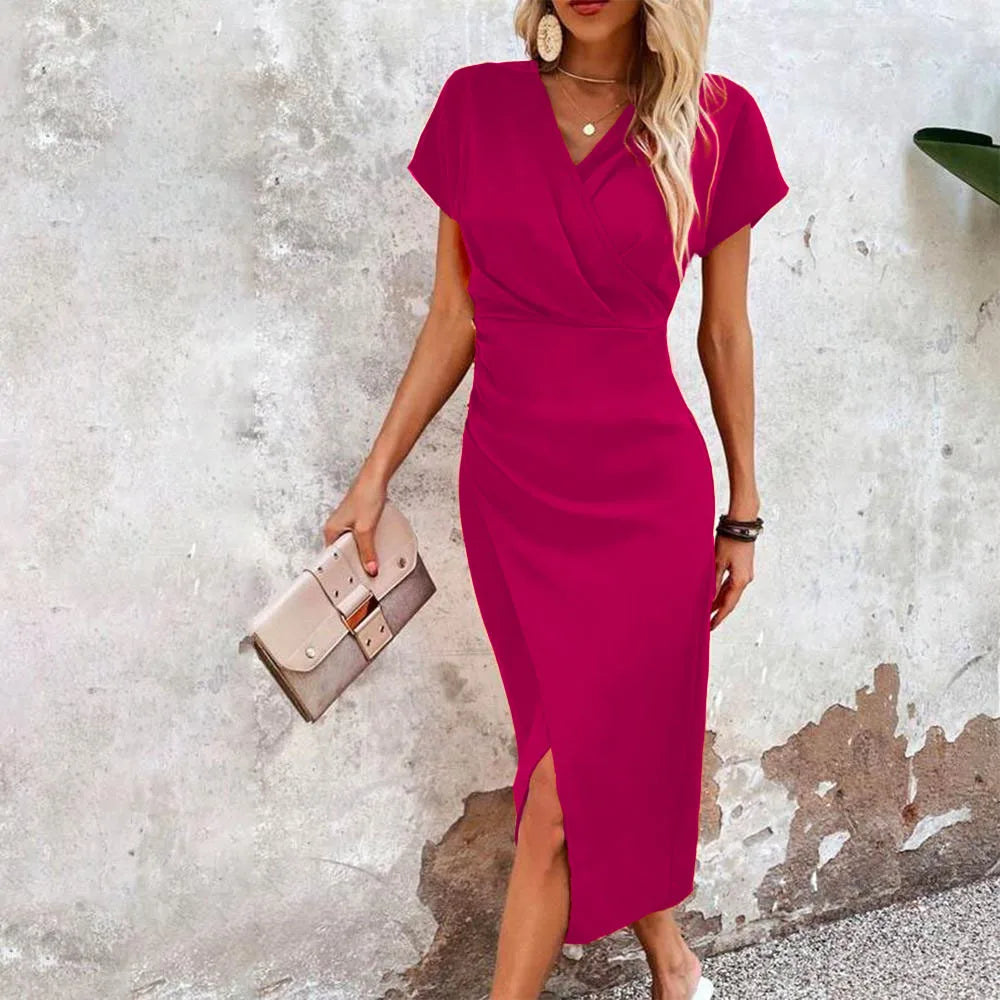 Kurzes, lässiges Minikleid mit V-Ausschnitt von Karolin für Damen
