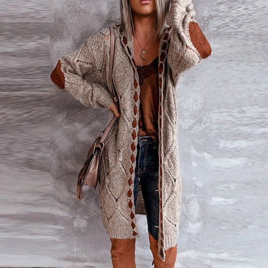 Krohn-e | Modische Strickjacke mit Kapuze