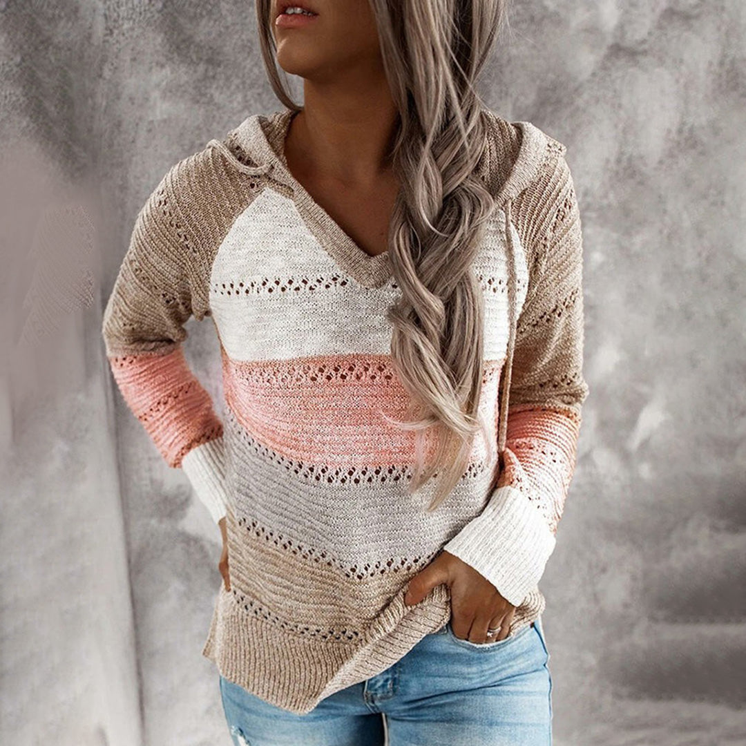 Krohn-e | Lässiger Strickpullover mit Kapuze Acryl Stilvoll und Bequem