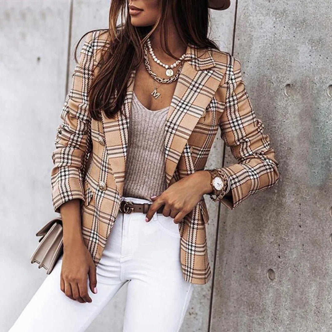 Krohn-e | Karierte Blazer mit Doppelreihe Design Polyester-mischung Elegant und Modern