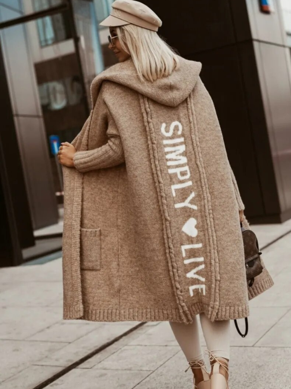 Krohn-e | langer Cardigan mit Kapuze Weich & Warm