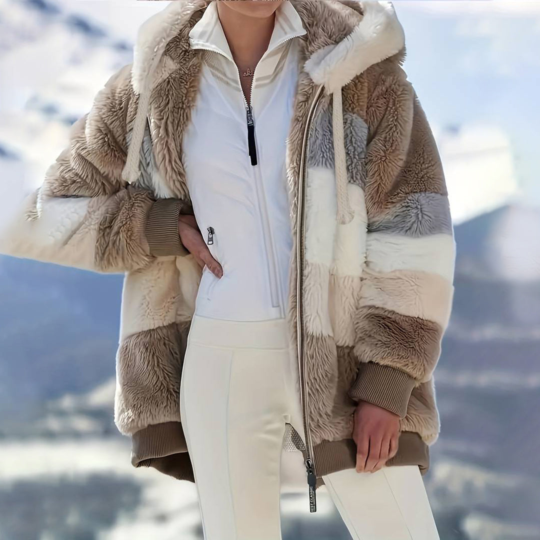 Modische Fleecejacke HARRIET mit Kapuze für Damen