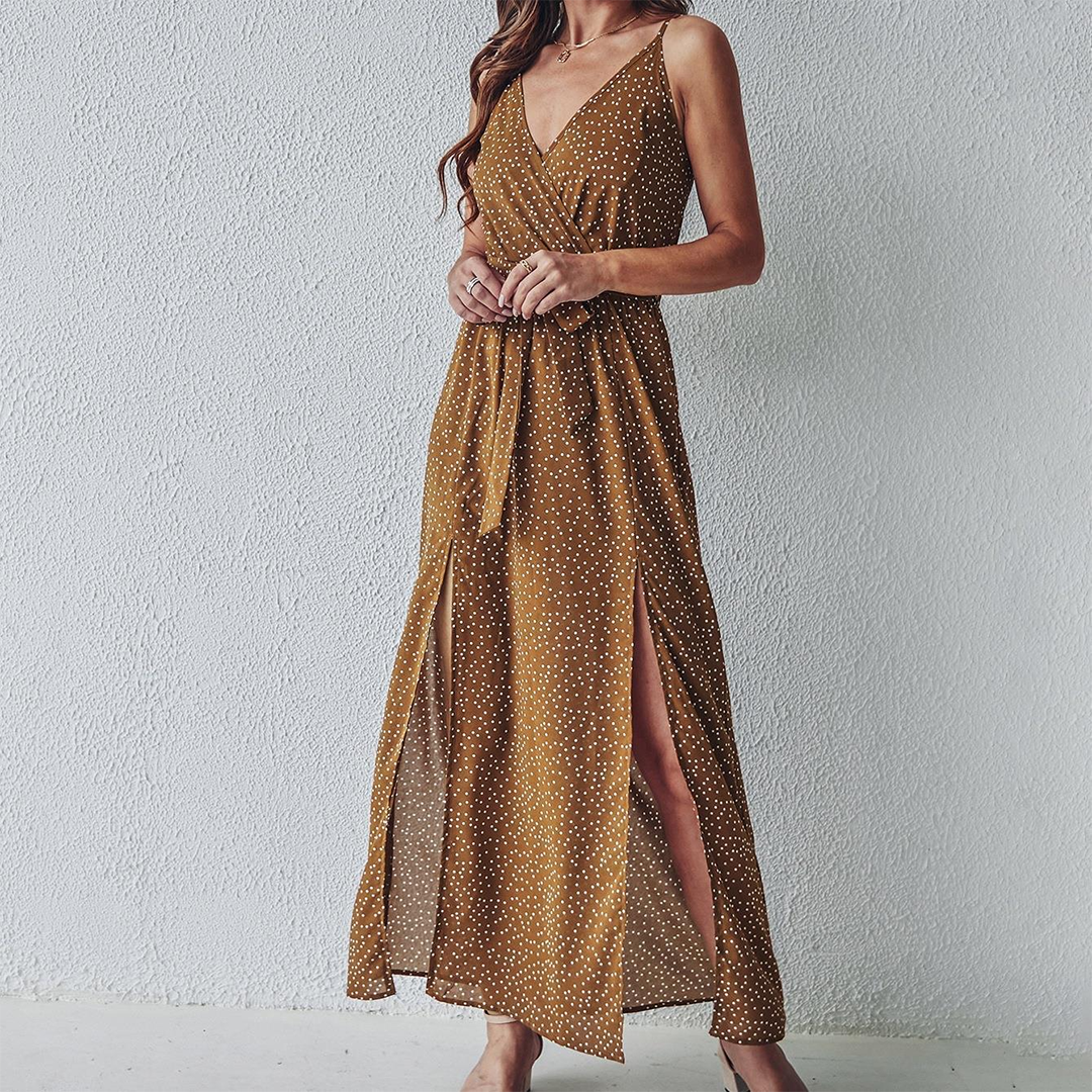 Schickes Maxikleid mit Beinschlitz - Crystal