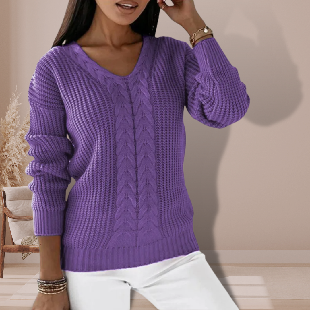 Krohn-e | Strickpullover mit V-ausschnitt Weiche Acryl Klassisch und Komfortabel
