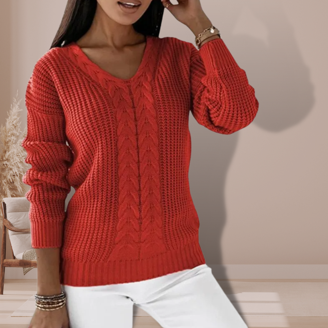 Krohn-e | Strickpullover mit V-ausschnitt Weiche Acryl Klassisch und Komfortabel