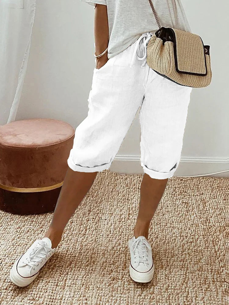 Damen-Shorts aus Baumwolle und Leinen: Lina