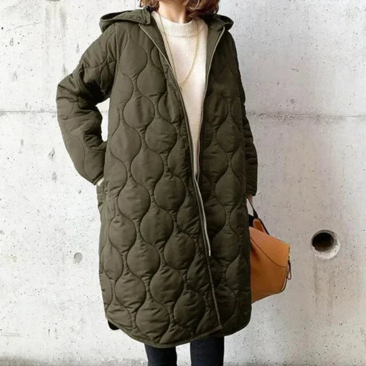 Krohn-e | Gepolsterte Jacke - Oversized Passform - Lange Länge - Mit Kapuze und Reißverschluss