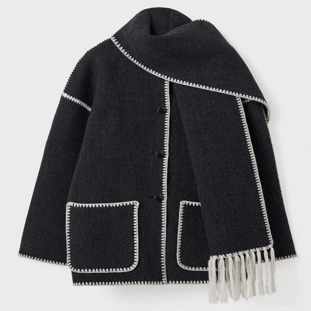 Krohn-e | Blendenjacke - elegante oversized Damenwinteroberbekleidung