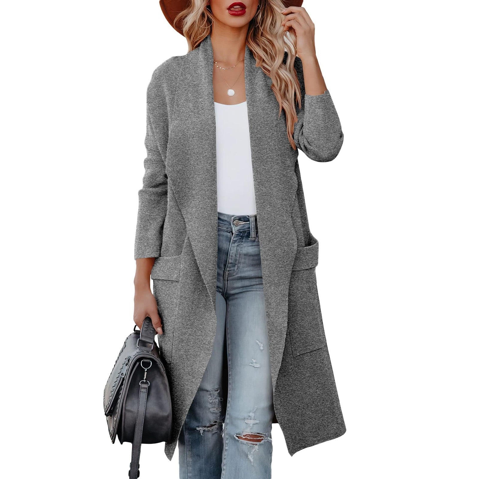 Krohn-e | Eleganter Strick Winter Suede Mantel für Frauen