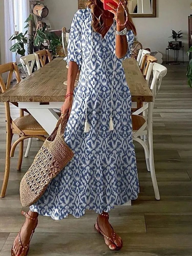 Maxikleid aus Samt in Blumenmuster - Lesha