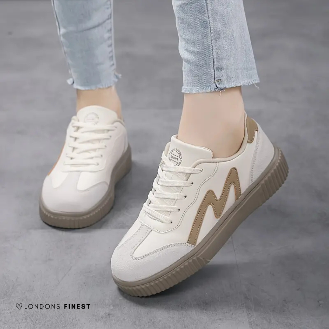 KROHN-E Damen Komfortschuhe Atmungsaktiv Beige Casual