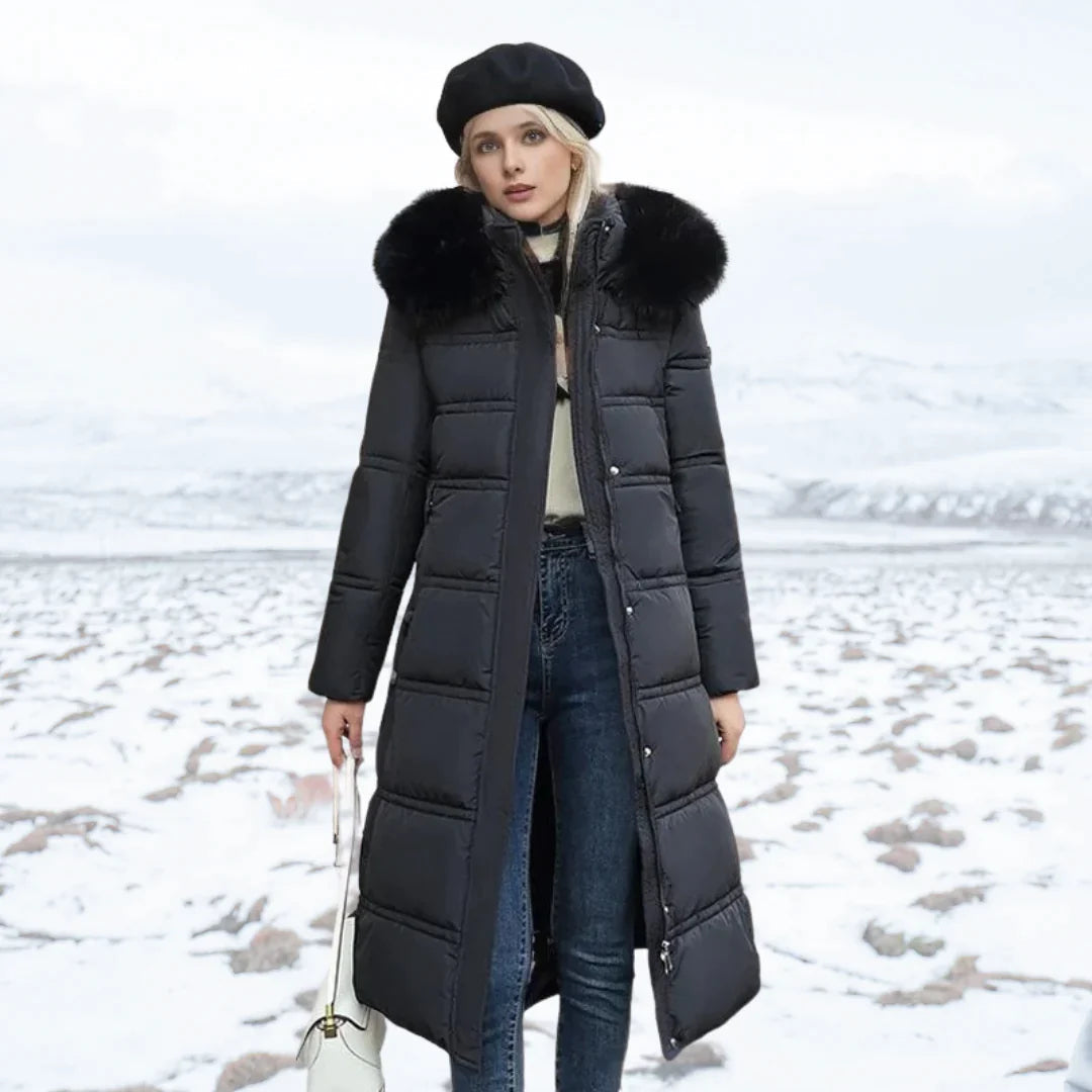Krohn-e | Lange Winterjacke mit Stehkragen für Frauen Ideal für Die Kalte Saison