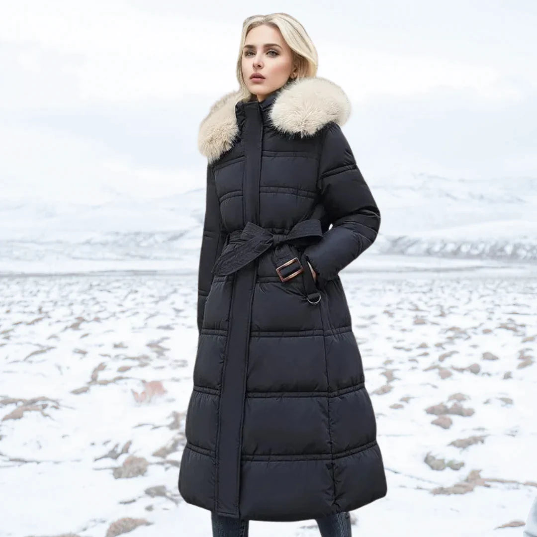 Krohn-e | Lange Winterjacke mit Stehkragen für Frauen Ideal für Die Kalte Saison