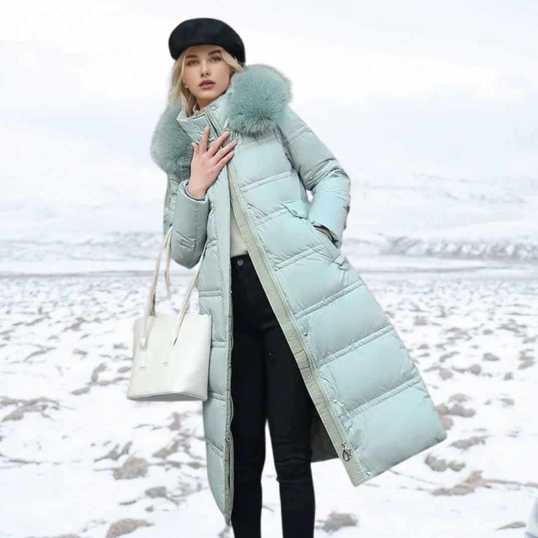 Krohn-e | Lange Winterjacke mit Stehkragen für Frauen Ideal für Die Kalte Saison