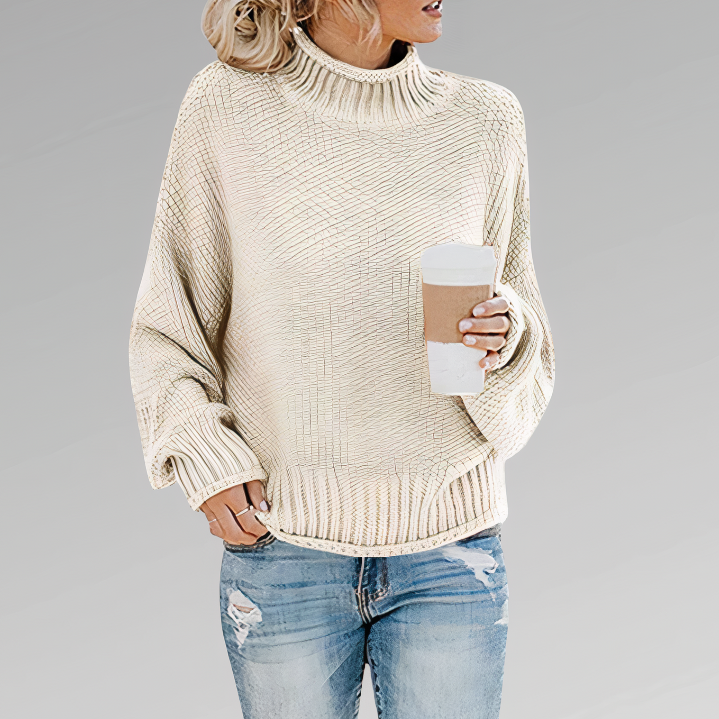 Hochgeschlossener Strickpullover Lorraine