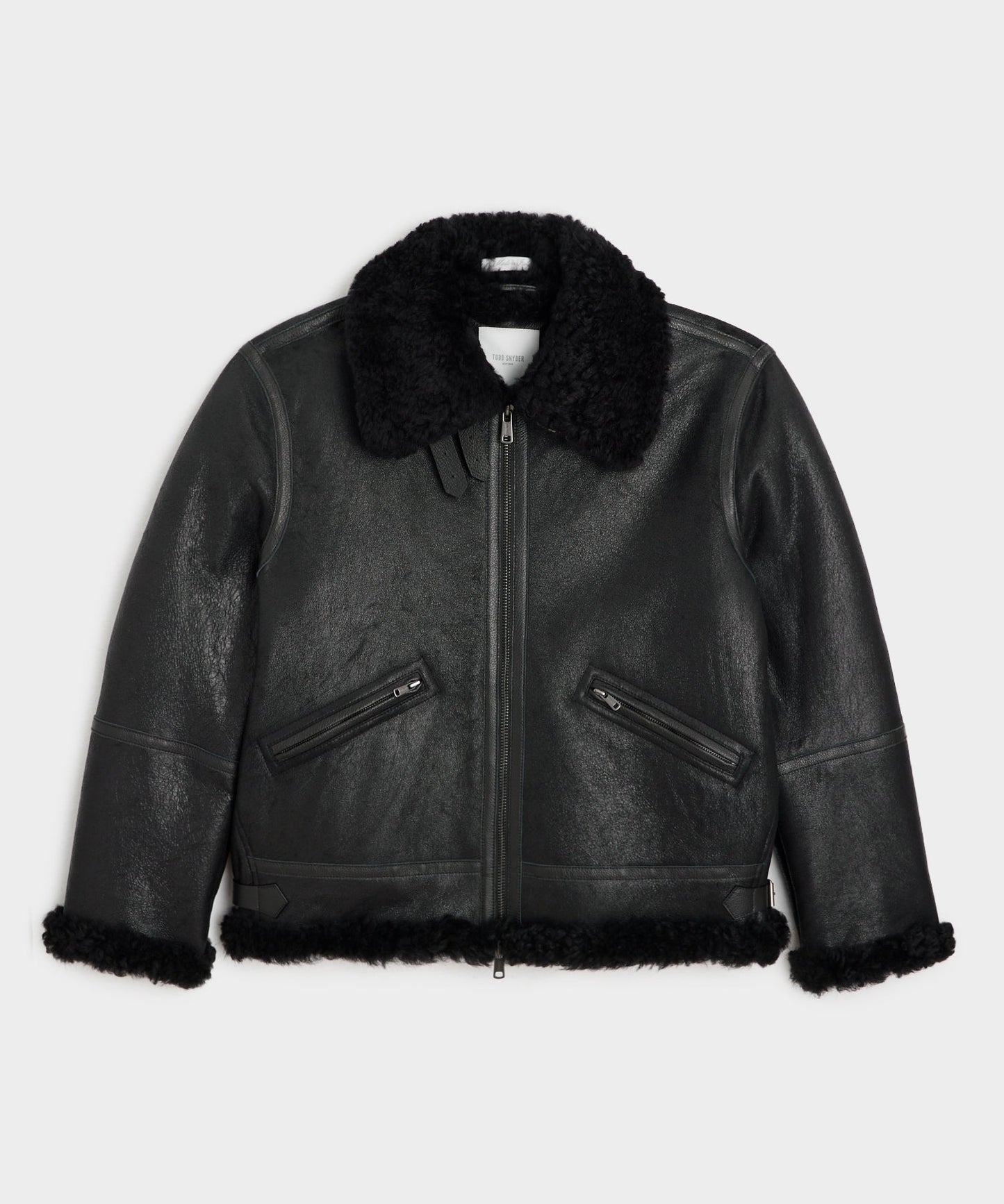 Krohn-e | schwarze Aviator-Lederjacke für Herren