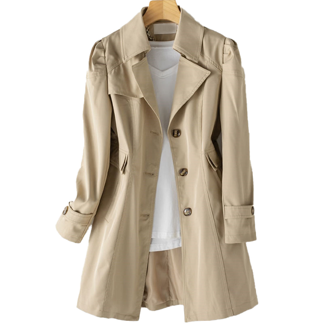 Elegante lange Damenjacke gegen Wind und Regen