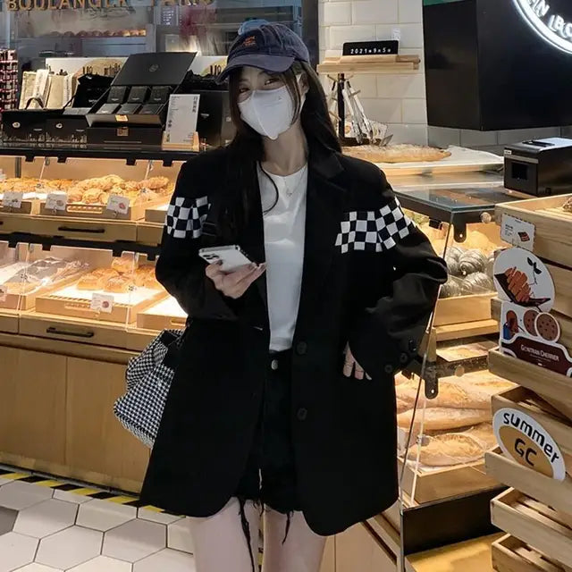 Avelena Blazer mit kariert besetzter Schulter