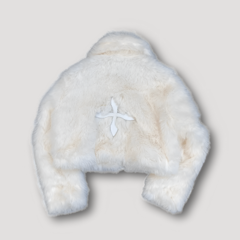 Kory Cropped Faux Fur Patchwork Jacket