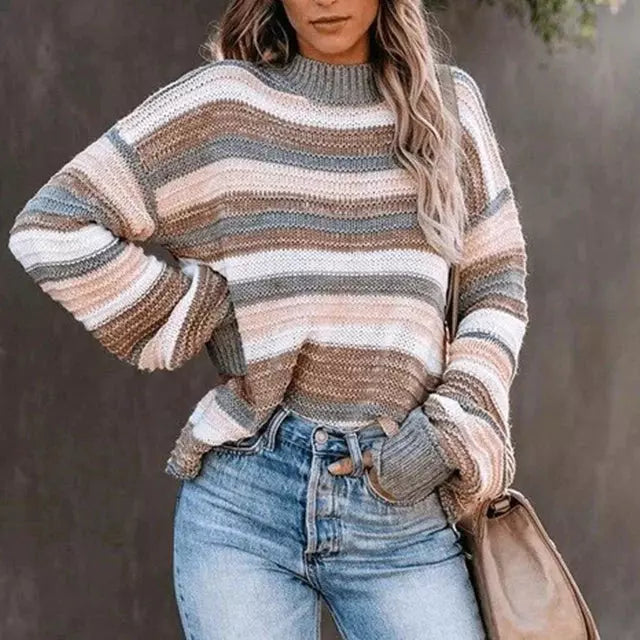 Krohn-e | Gestreifter Strickpullover mit Feinen Linien